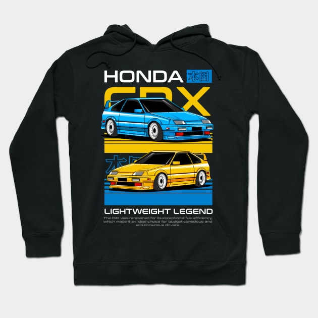 Honda CRX Collector Art Hoodie by Harrisaputra